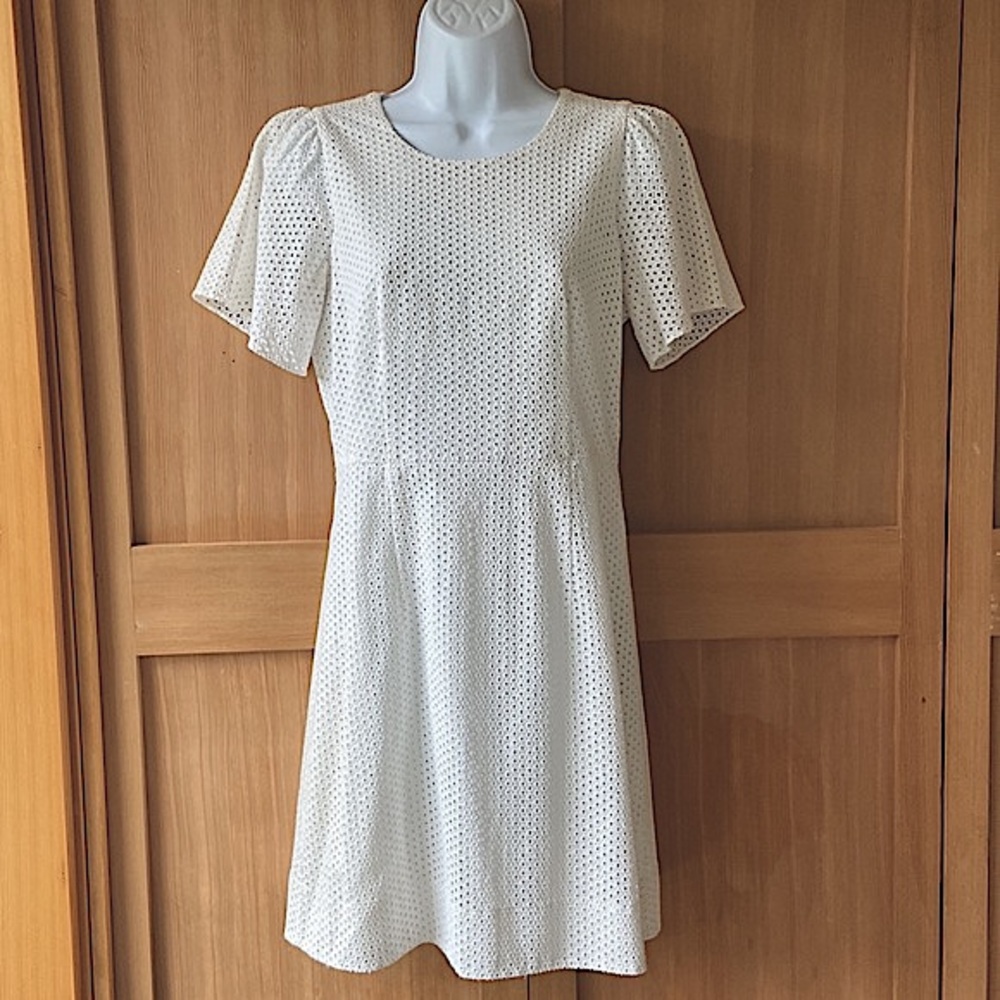 J. Crew White Eyelet A-Line Dress